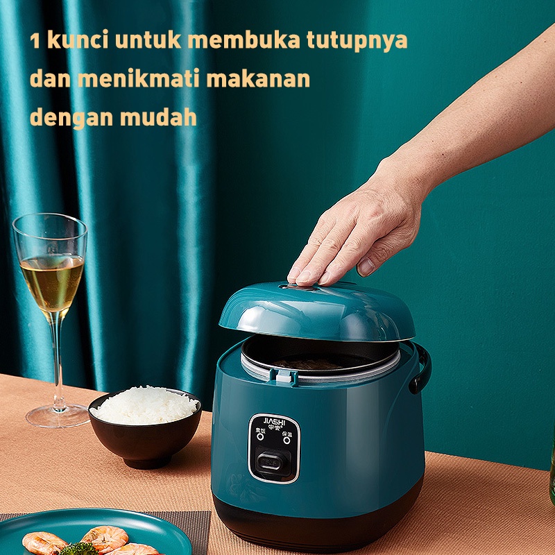 Holiven Rice Cooker Penanak Nasi Mini 1 Liter Untuk 2-5 Orang 4 Mangkuk Nasi