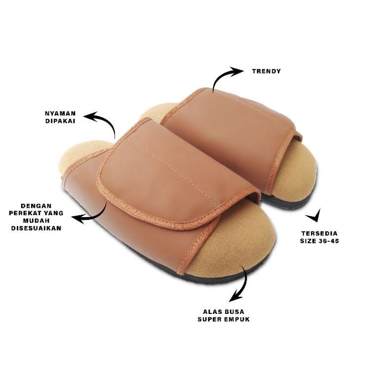 7.7 Sandal Diabetes Model Slop Kualitas Premium Super Empuk