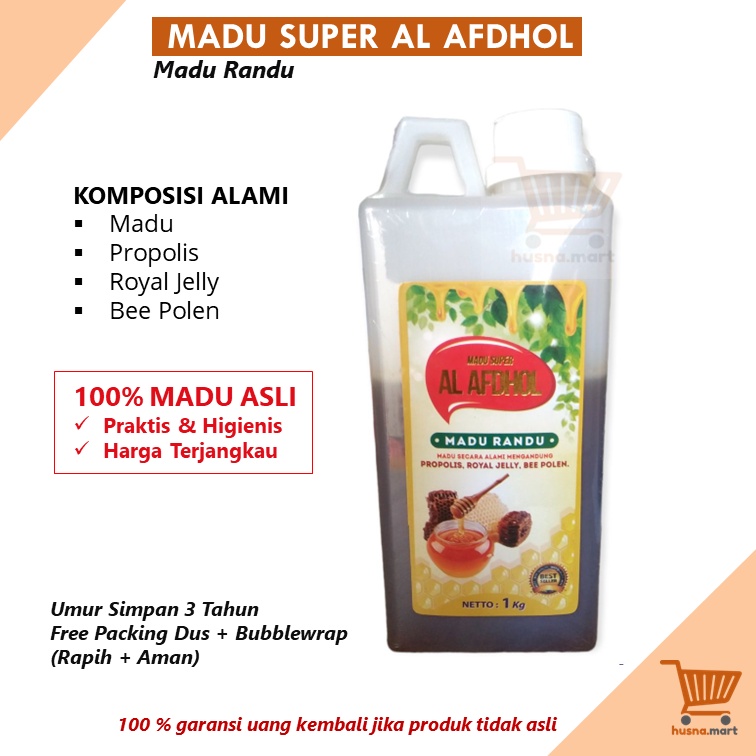 Madu Randu Super Al Afdhol  Asli - Kemasan 1 Kg