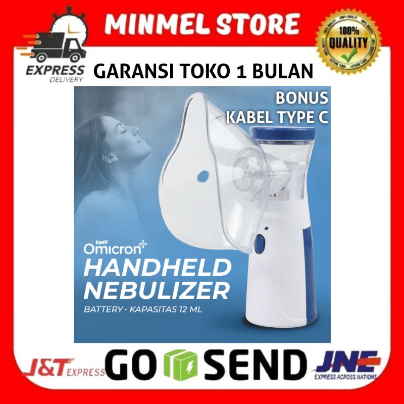 NEBULIZER MESH MINI INHALER PORTABLE ELECTRIC BATERAI TERAPI PERNAPASAN ASMA BRONKITIS NEBULIZER MESH KECIL BIRU