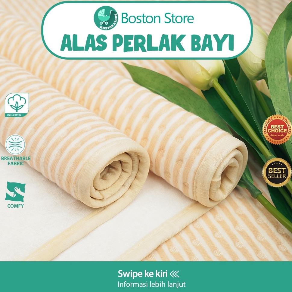 TERBARU|| Bostonstore Perlak Alas Ompol Bayi Katun Waterproof / Perlak Alas Bayi Ganti Popok kain / 
