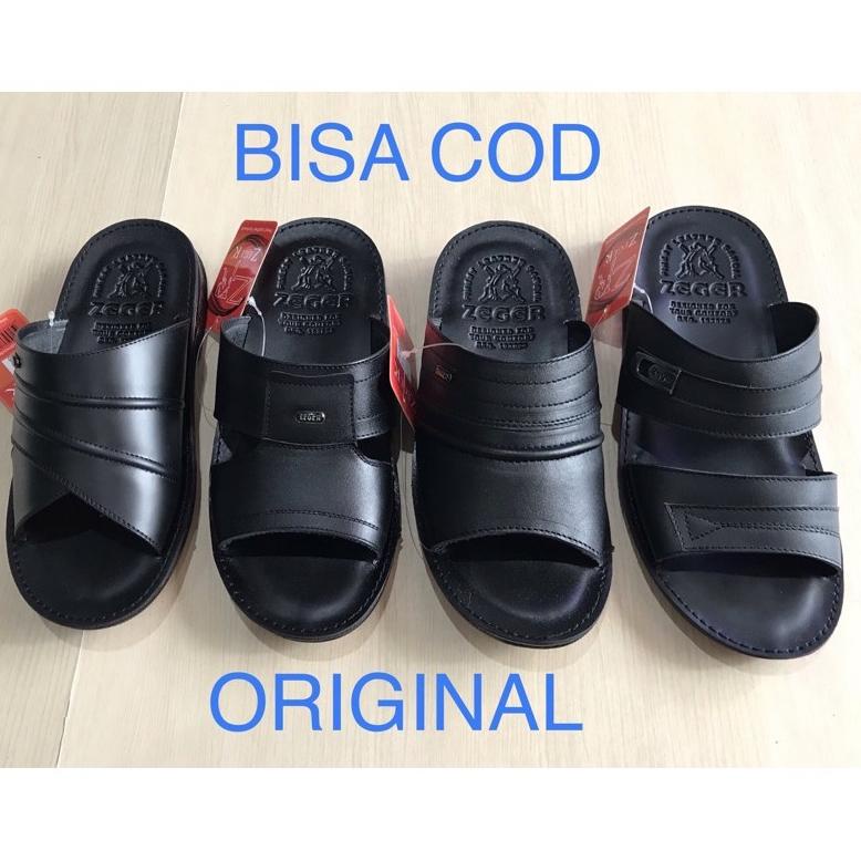 Ready Zeger Sandal Kulit Slop Pria Zeger-P Original Sendal Kulit Cowok Dewasa Awet 38-43 Cod