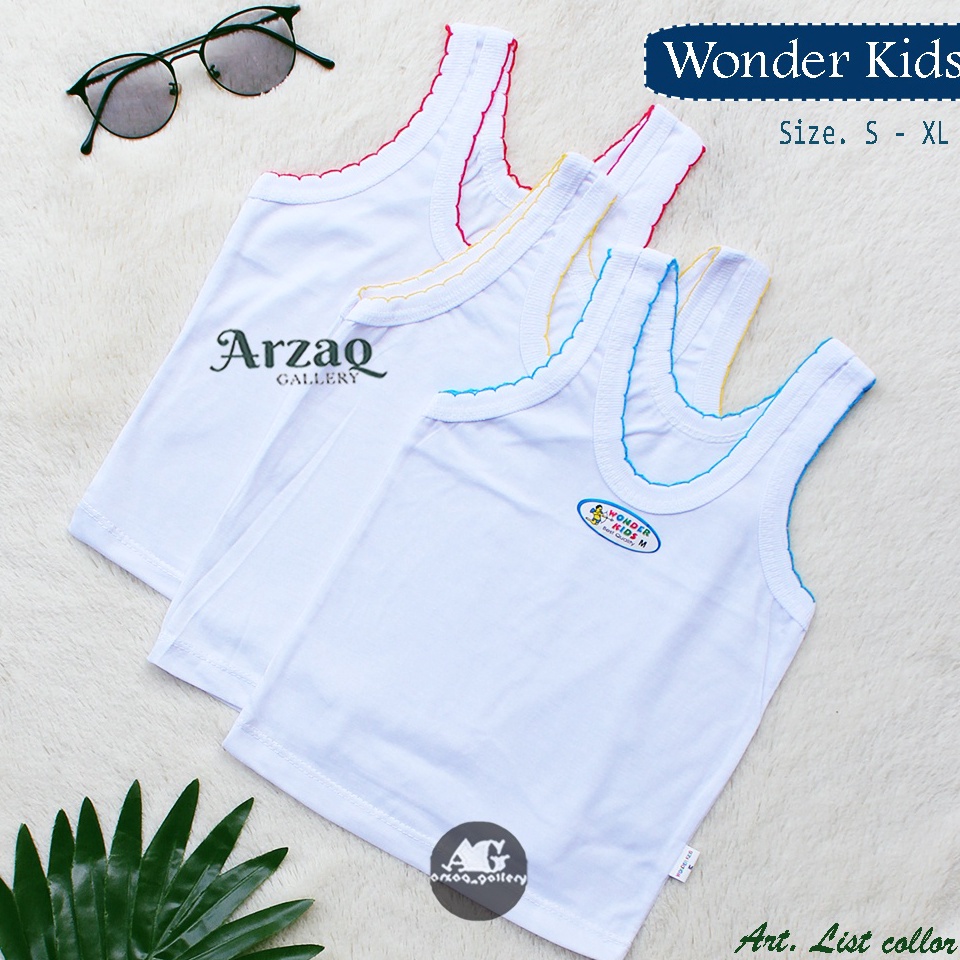 TERPERCAYA 6 Pcs - SINGLET WONDER KIDS | Kaos Dalam Anak / Singlet / Kaos / Singlet Anak / Singlet B