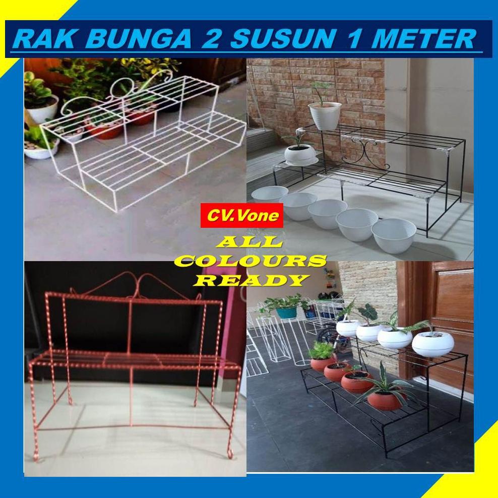 Viral Rak Bunga Besi Susun 2 Minimalis Tanaman Hias Aglonema  Bertingkat 10 Dudukan Kotak Bulat Baha
