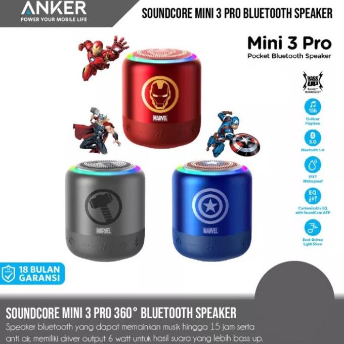 Speaker Bt Full Bass Anker Marvel Super Hero Soundcore Mini 3 Pro