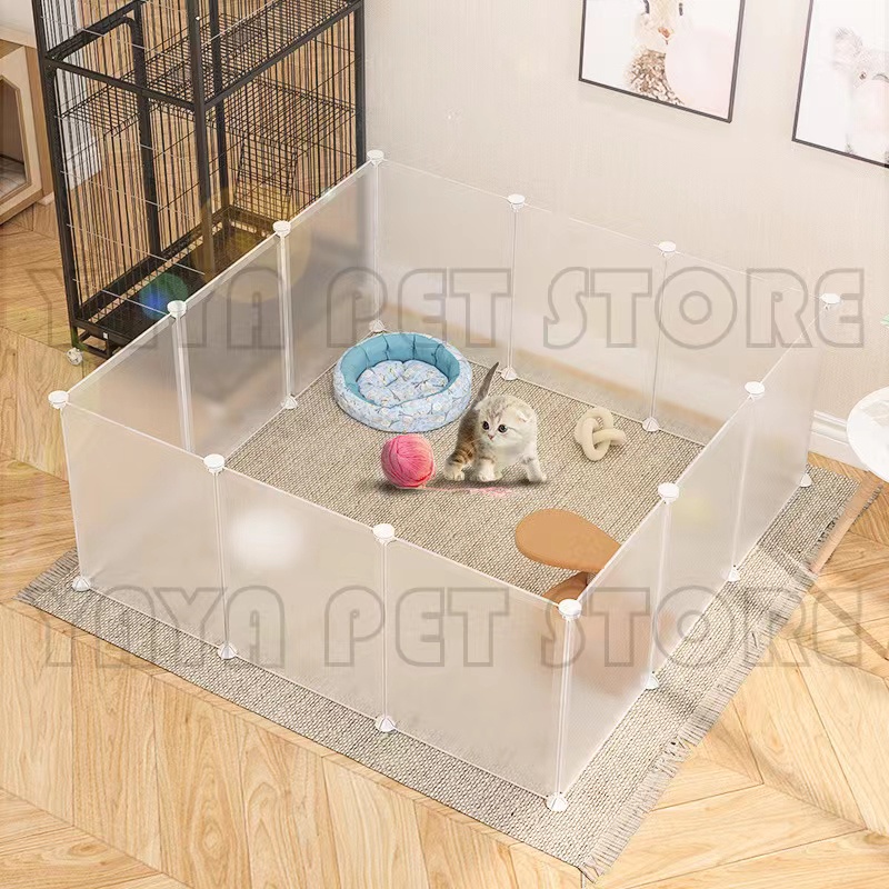 12pcs FullTransparent Kandang Kelinci 35*35CM DIY Kandang Hamster / Kandang Kucing Tingkat / Kandang Anjing / Kandang Pagar Besi Lipat / Kandang Burung / Pagar Kucing