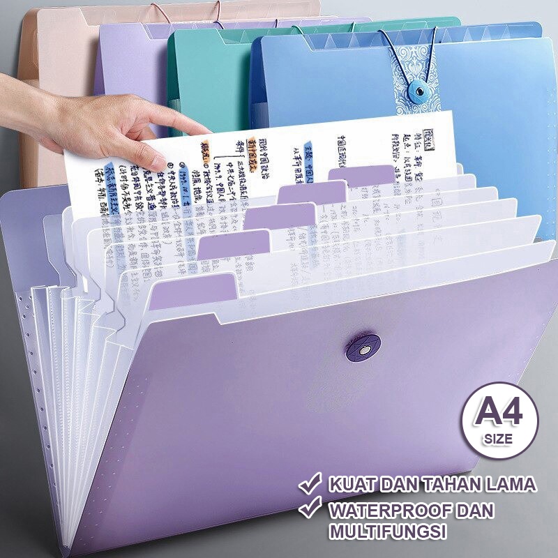 

Tas Folder File Dokumen Binder A4 Multi Layer Storage 12 Sekat Import