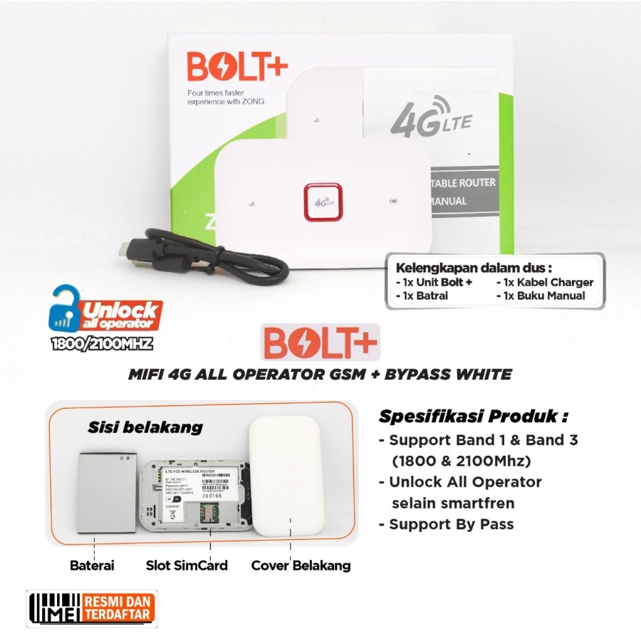 Mifi bolt 4g orginal baru + bypass