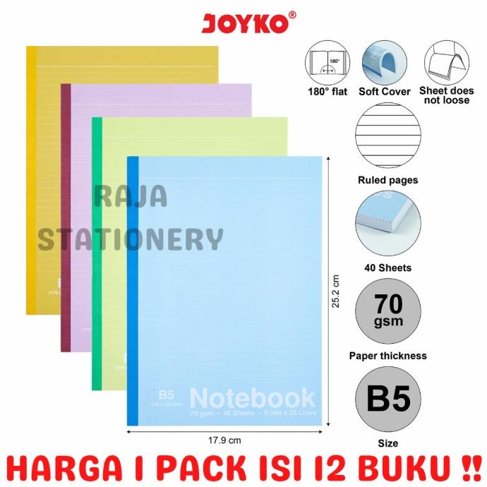 

JOYKO NOTEBOOK B5 GARIS BUKU TULIS JOYKO B5 PER PACK NB-705 [12PCS]