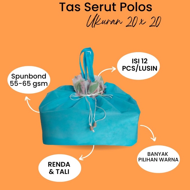 Promo Max ftmstore Tas hajatan serut kotak snack kotak nasi 20 x 20 besek syukuran tas hajatan spunb