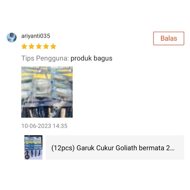 (12pcs) Garuk Cukur Goliath bermata 2 stainless stell pisau alat cukur jenggot kumis