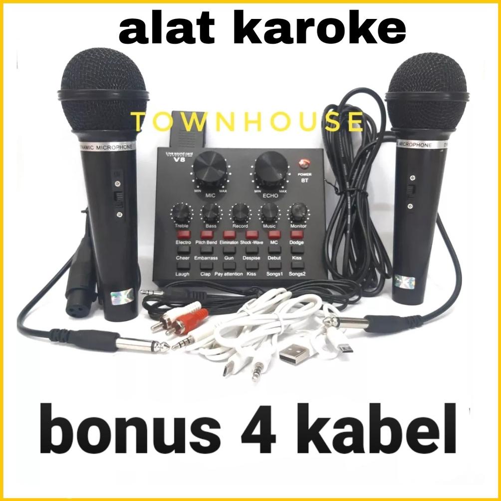 Terbaru Sound Card V8 Mixer Bluetooth Paket Lengkap Microphone + Soundcard V8, Rekaman / Live Stream