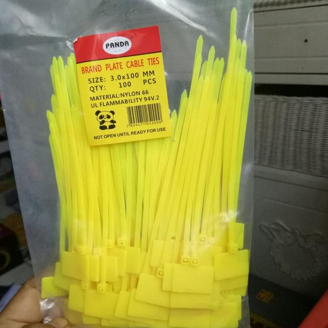 

cusss order] Kabel ties label nylon marker 1 Pack warna Kuning label tie maker