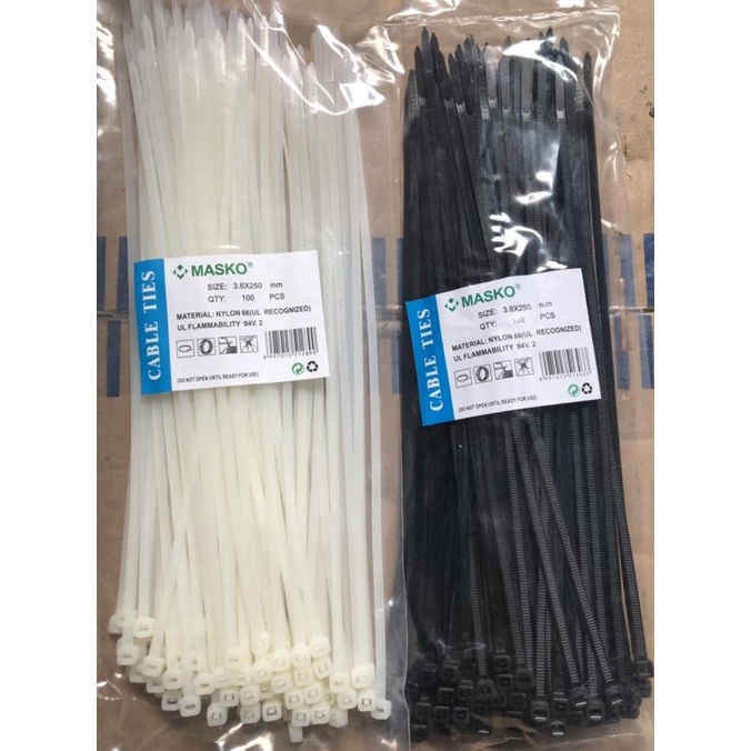 

$+$+$+$+] Kabel ties tali tis 200mm 3,6 x 250 mm 25 cm isi 100 pcs merk masco