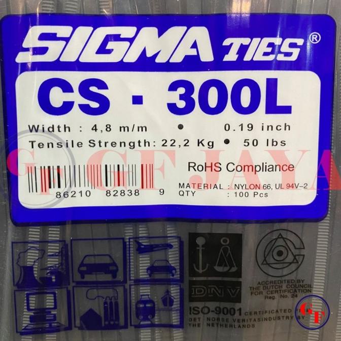 

------] Kabel Ties / Tis Sigma CS 300 L / 30cm / 30 cm Hitam / Putih CS300L