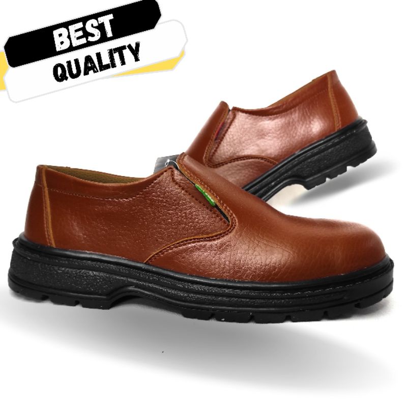 Sepatu Safety Sefty Pria Bahan Kulit Elegan Merk Original Harga Murah