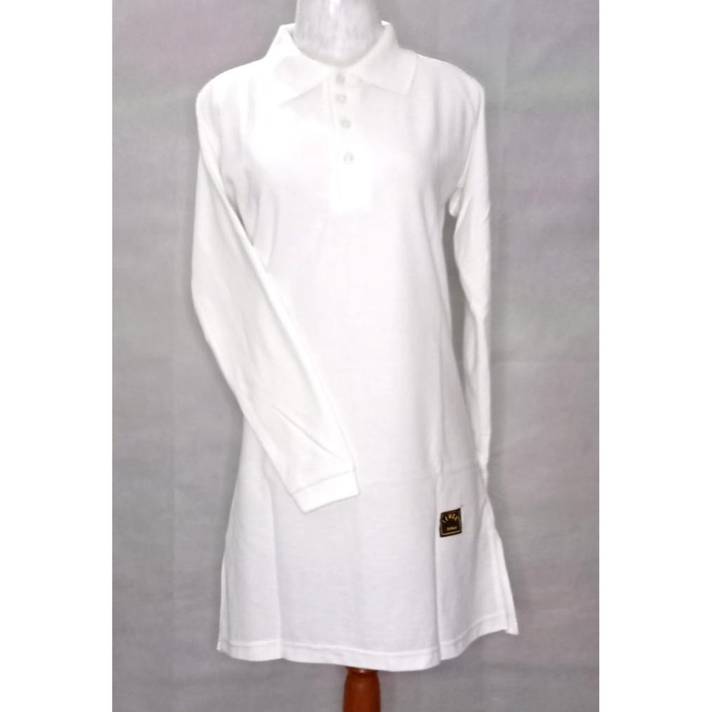 TERMURAH KAOS POLOS XXL-XXXL Kaos Polos Tunik Polo Bigsize Putih Kancing Depan/Seragam Haji/Umroh/Ke