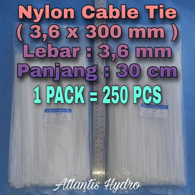 

=====] Kabel Tis 30cm / Kabel Ties / Nylon Cable Tie 3,6x300mm 1PACK MURAH!!!