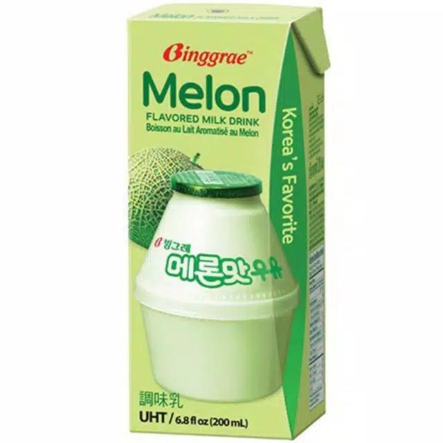 

BINGGRAE MELON FLAVORED MILK DRINK 200ML