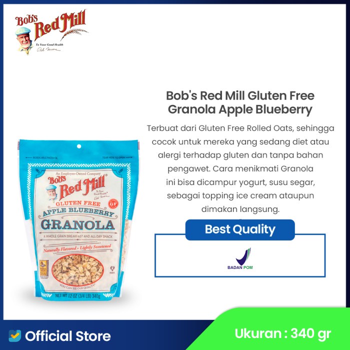 

Bob's Red Mill Gluten Free Granola Apple Blueberry 340 gr