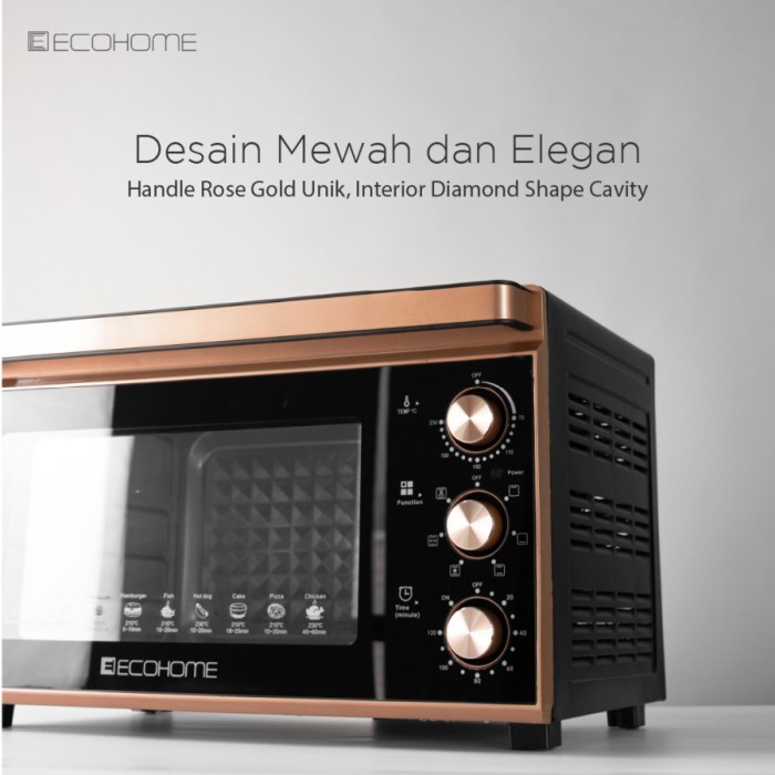 

Ecohome Electric Oven Noble Series EON-888 48L /Oven Listrik 48L