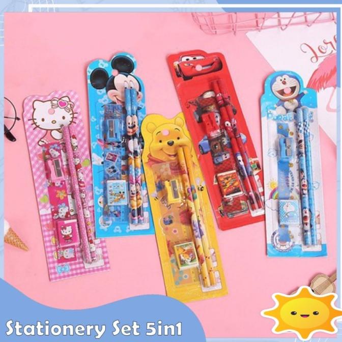 

Stationery Set 5 in 1 Paket Alat Tulis Anak Sekolah Pensil Penghapus O