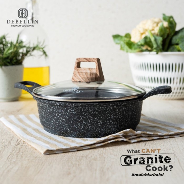 

Debellin Black Mini Shallow Casserole 16cm PFOA Free Granite with Lid