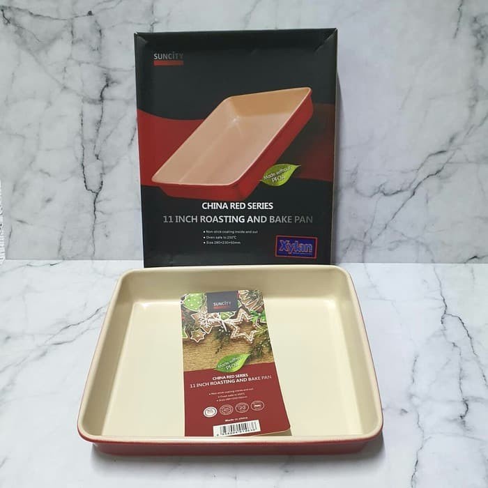 

Suncity 11inch Roasting and Bake Pan / Loyang Kue Persegi- Red Edition