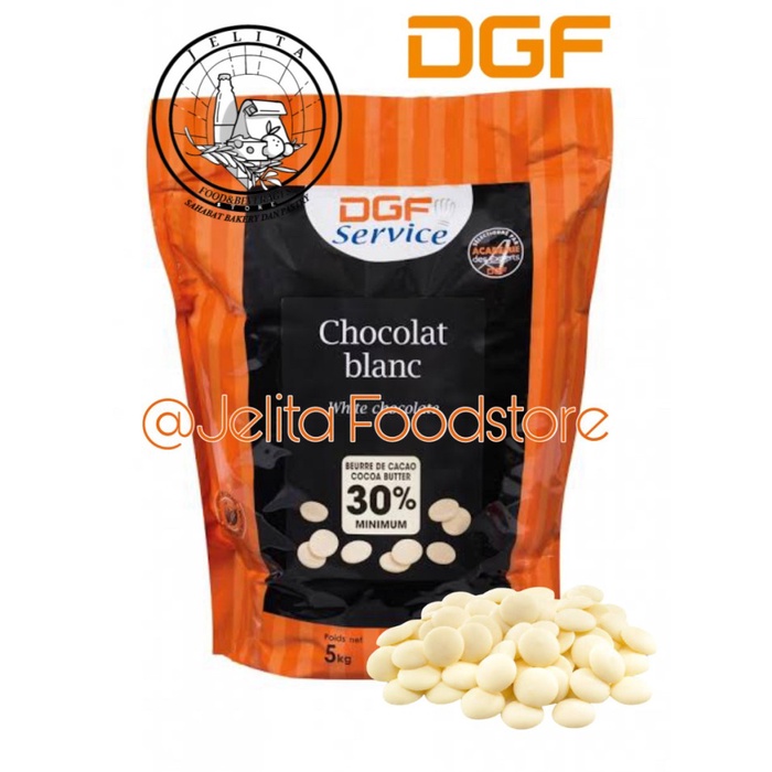 

DGF Chocolate Couverture White 30% - coklat putih koin