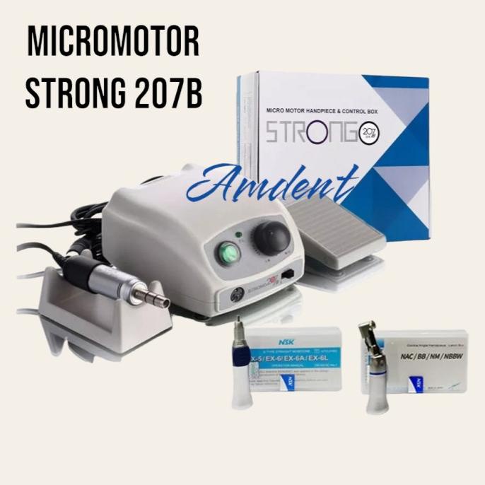 mikromotor micromotor strong 207b siswa lengkap contra dan straight