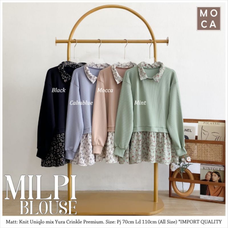MILPI BLOUSE MOTIF BUNGA BUNGA SIZE JUMBO BY Moca