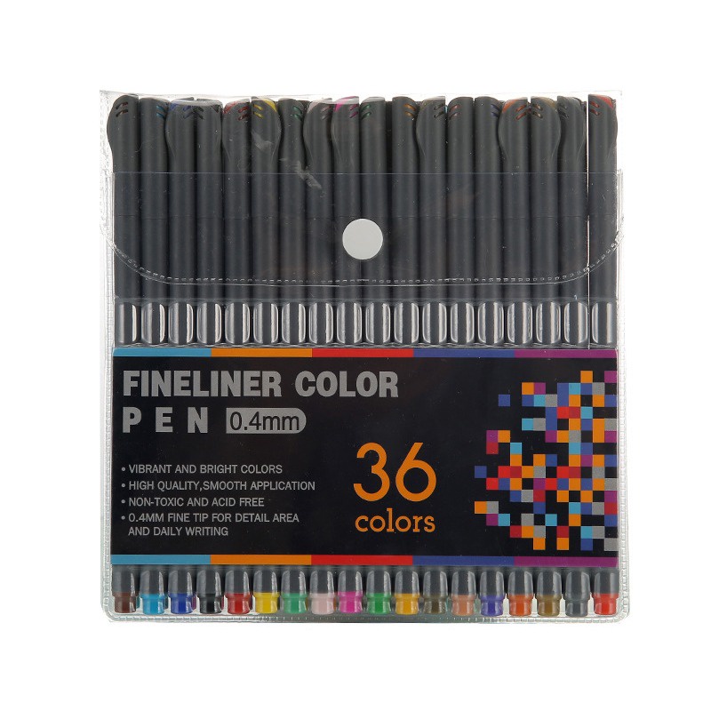 Gs8 Tlevino Pena Warna Drawing Pen Fine Point Art Watercolor 0.4mm 36 Color - TV4 - Multi-Color Or-i