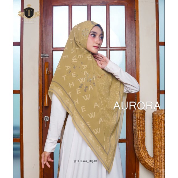 "TJG.25Jn23ᴷ" Thewa  Khimar printing Aurora payet Ori Thewa jilbab motif kerudung syari jilbab insta