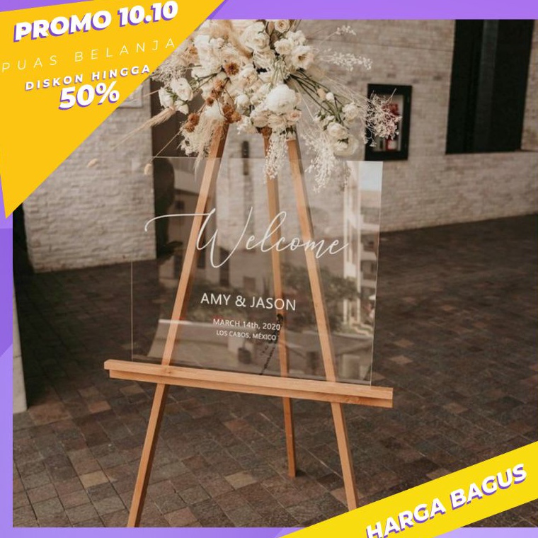 

[KML.14Jn23ν] STANDING KAYU JATI BLANDA 120x60/ EASEL LUKIS TRIPOD/ PENYANGGA AKRILIK WOODEN