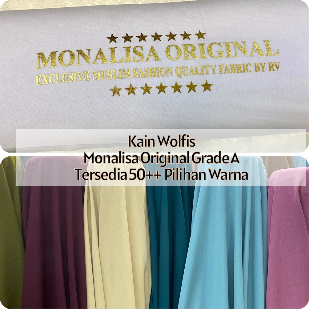huzm -28 BAHAN KAIN WOLFIS / WOLVIS MONALISA ORIGINAL POLOS 100% GOOD QUALITY 879✪