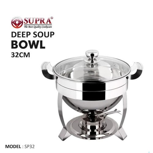 Terlaris Panci Penghangat Pemanas Sop Deep Soup Bowl Stainless Supra 32Cm 32 Cm