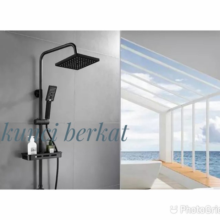 Setshow Shower Set Hitam/Shower Tiang Hitam/Sower Set/Sower Mandi