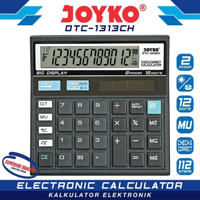 

CALCULATOR KALKULATOR JOYKO DTC-1313CH 12 DIGITS CHECK CORRECT MURAH