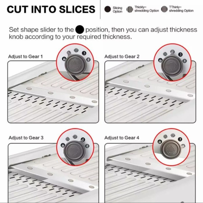 Mandoline Slicer / Pemotong Sayur Buah Stainless Steel 18 Type
