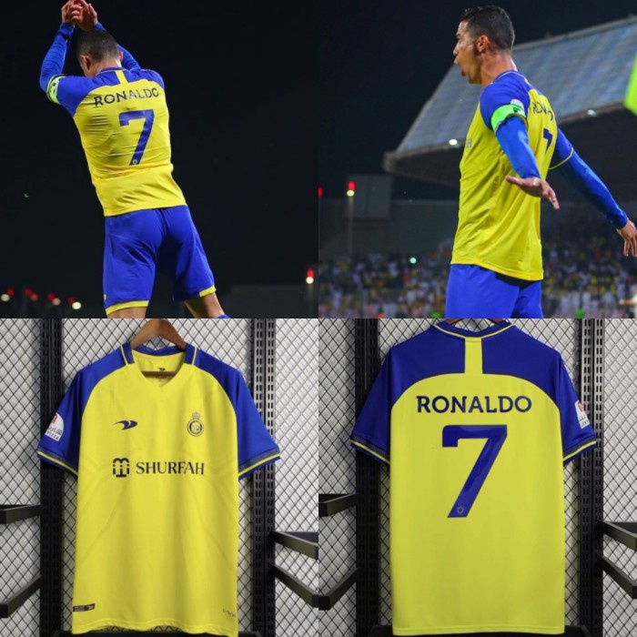 TERMURAH JERSEY BAJU BOLA AL NASSR HOME 2022/2023 + RONALDO GRADE ORI