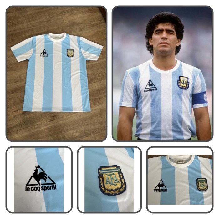 TERMURAH jersey argentina home juara piala dunia 1986 Maradona (ready 5xl)