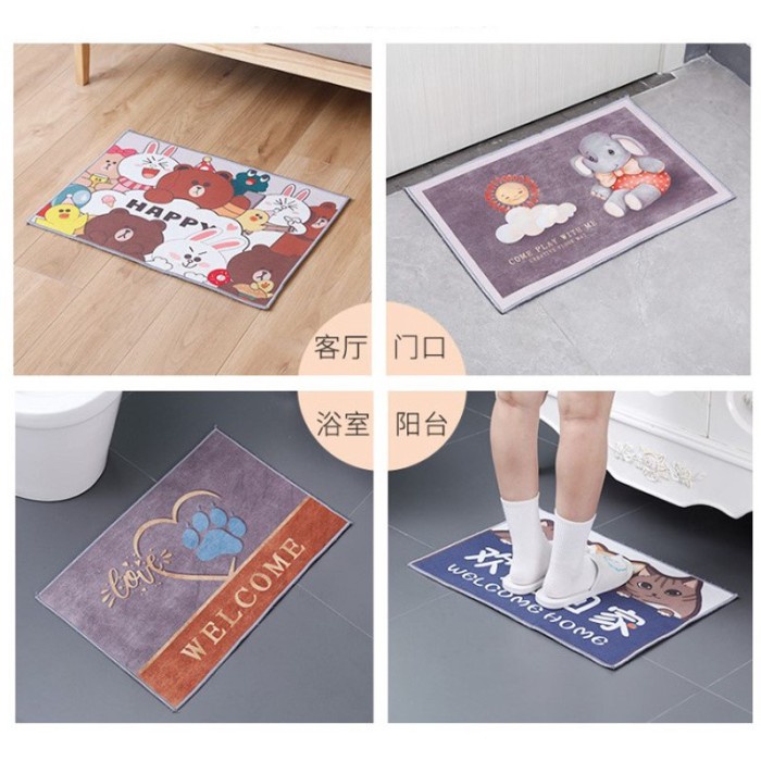 TERBARU SMY Keset Kaki Karakter Motif Anti Slip Import / Keset Rumah dan Kamar