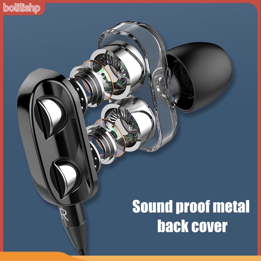 &lt;Bolilishp&gt; A4 Earphone In Ear Heavy Bass Universal Bahan Plastik Ringan