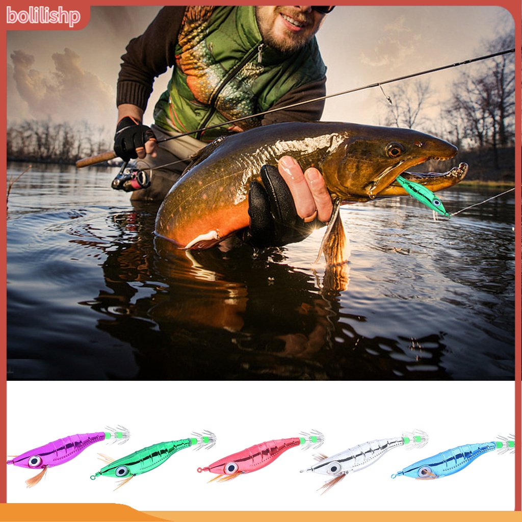 [Bolilishp] 10cm Umpan Udang 3D Simulasi Fisheye Simulasi Electroplated Tajam Kait Angling Glow-in-the-dark Gurita Umpan Memancing Luar Ruangan