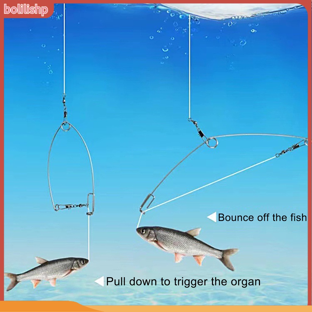 &lt;Bolilishp&gt; kait Ikan Otomatis Hemat Tenaga Kerja Kuat Kekuatan Operasi Sederhana Musim Semi Fishhook Umpan Menangkap Ketapel Jaring Untuk Danau