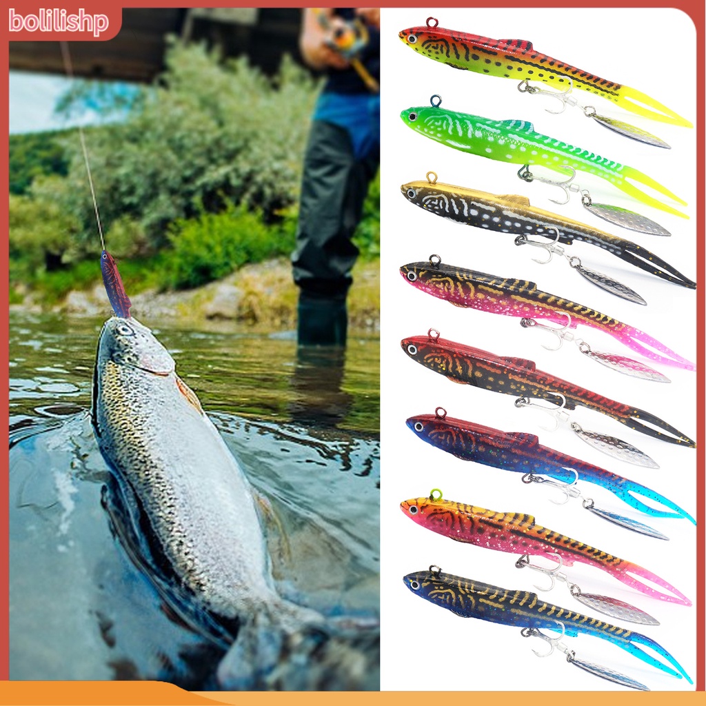 [Bolilishp] 28g 14cm Umpan Pancing Ekor Bercabang 3D Mata PVC Anti-deformation Fake Lure Untuk Memancing