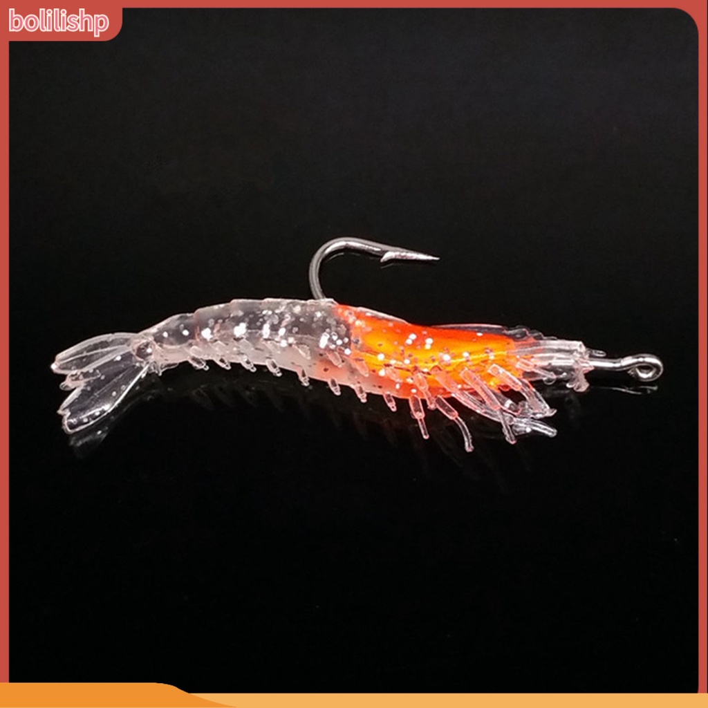 &lt;Bolilishp&gt; Vivid Fake Shrimp Bait Soft PVC Shrimp Bait With Hook Attract Fish Fishing Accessory