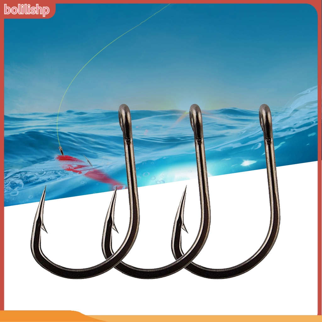 &lt;Bolilishp&gt; 100pcs Kail Pancing Tajam Portable Bahan Carbon Steel Tebal Kuat Untuk Memancing Di Laut