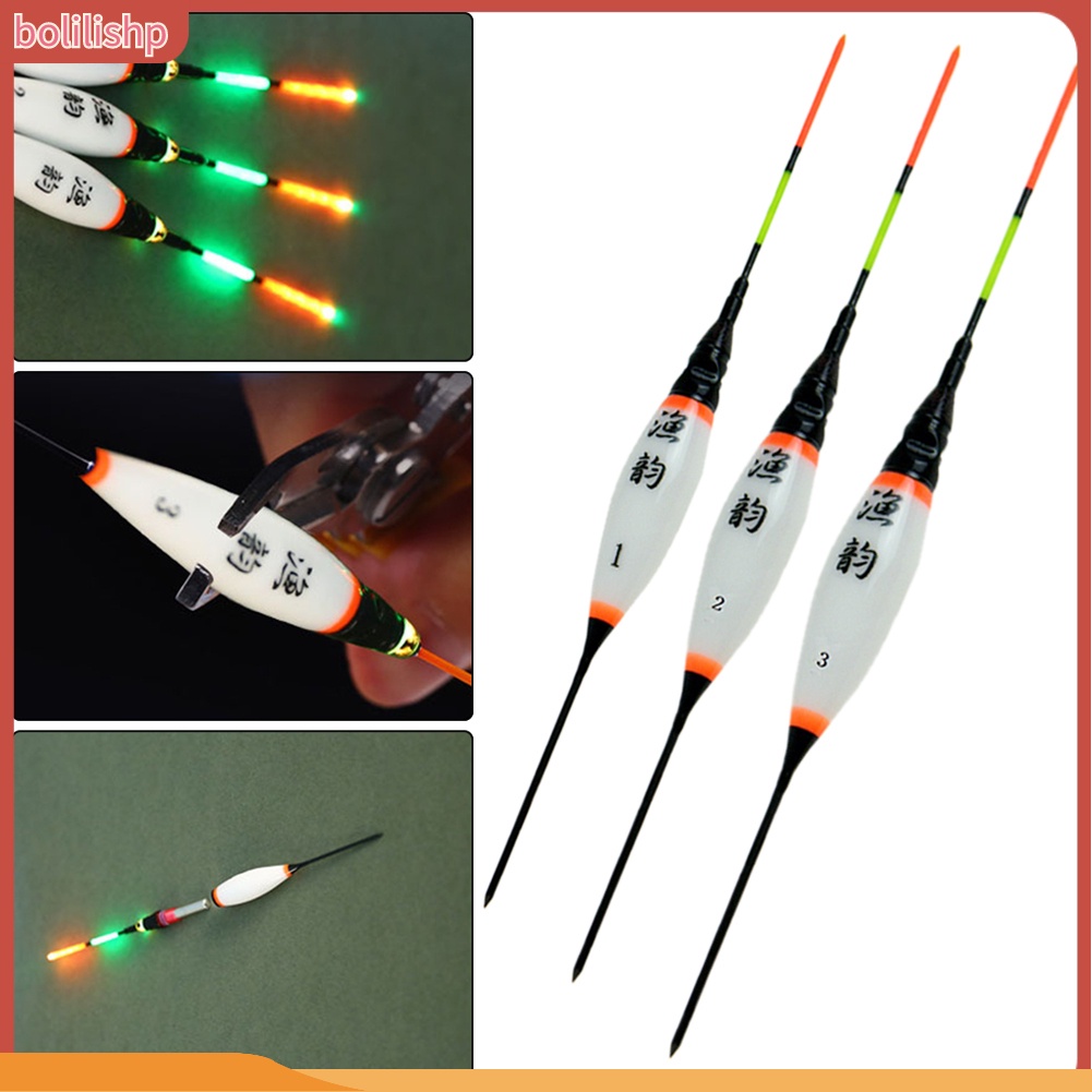 &lt;Bolilishp&gt; 3 Pcs Pelampung Pancing Vertikal Dengan Lampu Led