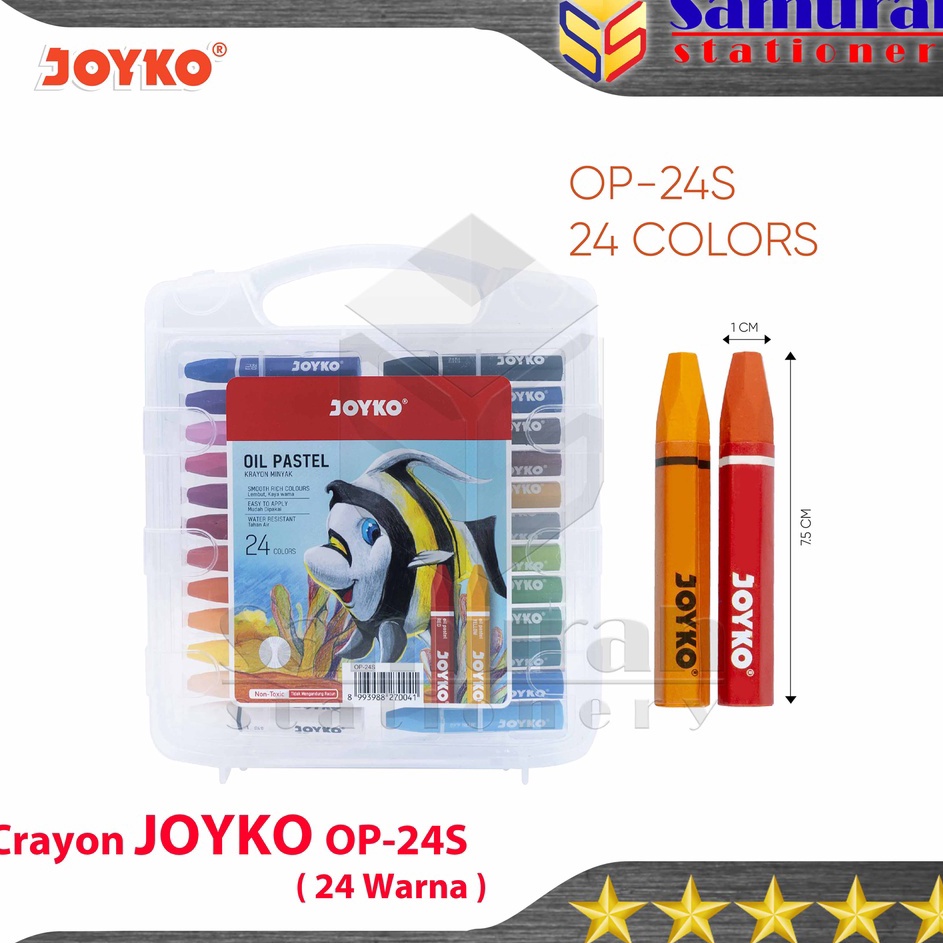 

Crayon Joyko OP-24s / Krayon Minyak isi 24 Warna / Oil Pastel OP 24S For Drawing Water Resistant - Non Toxic {SH.14Jn23ν}